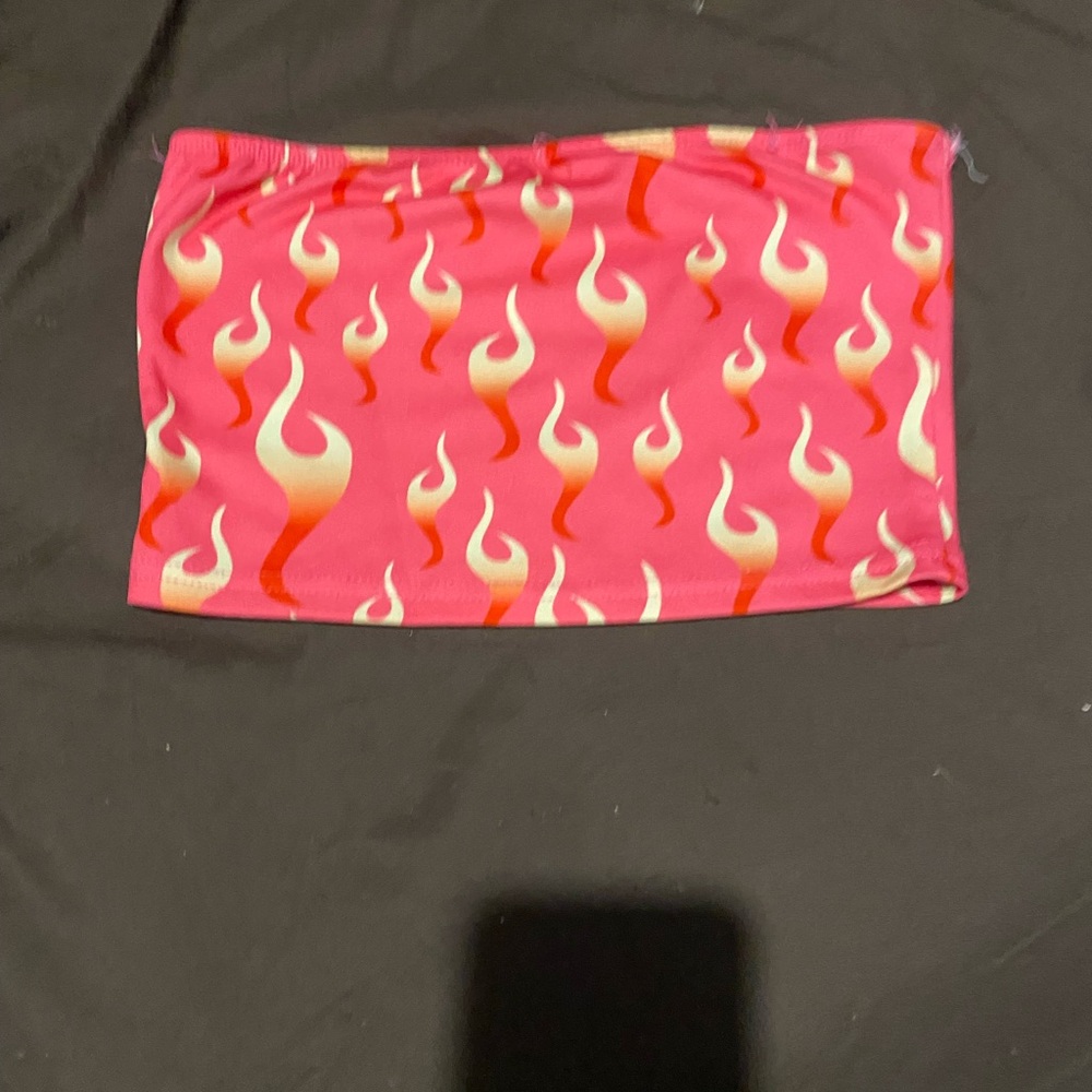 Pink Flame Pattern Tube Top
